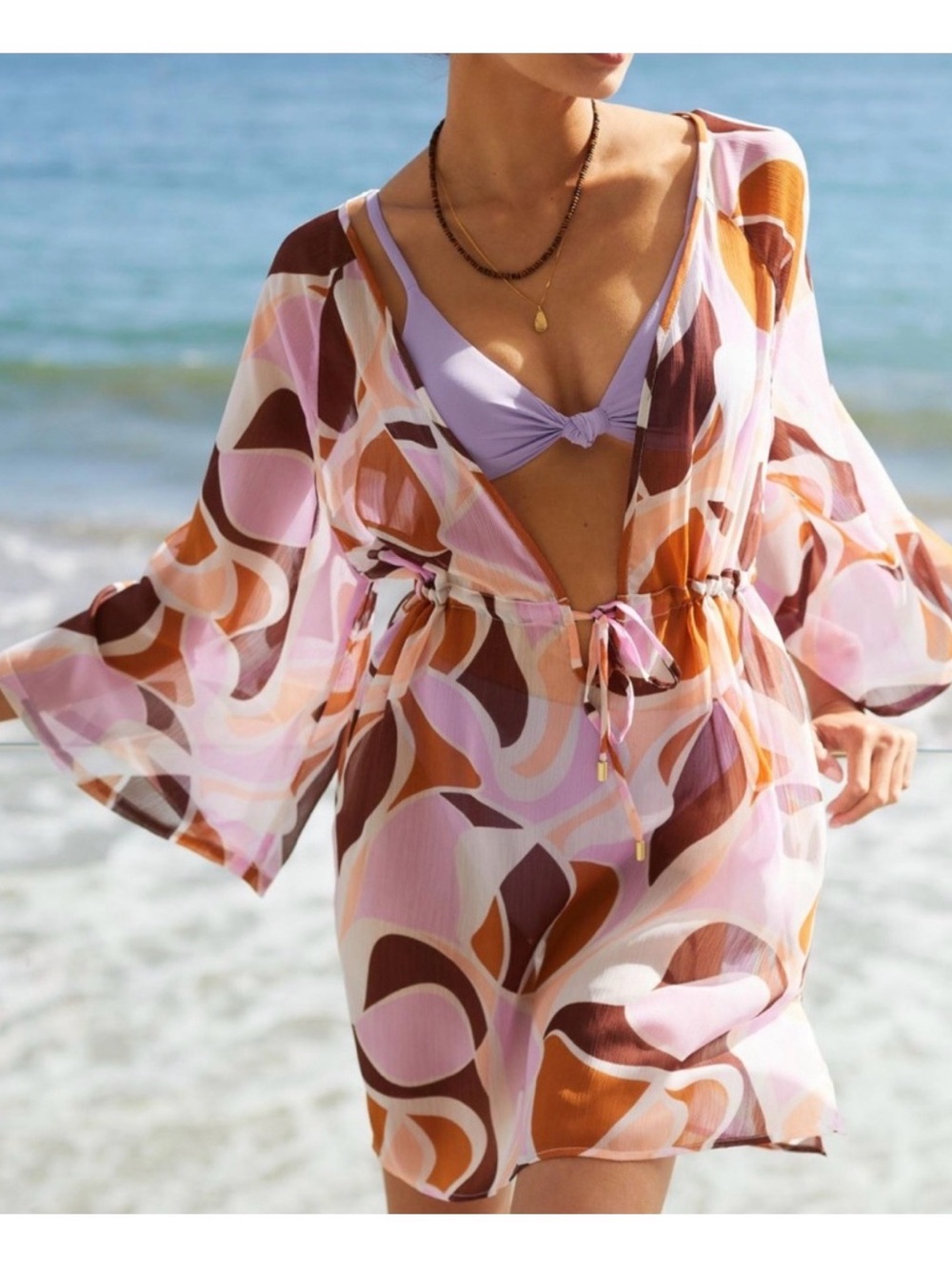 Sanctuary Nuveau Lion Cameo Swim Coverup Tunic